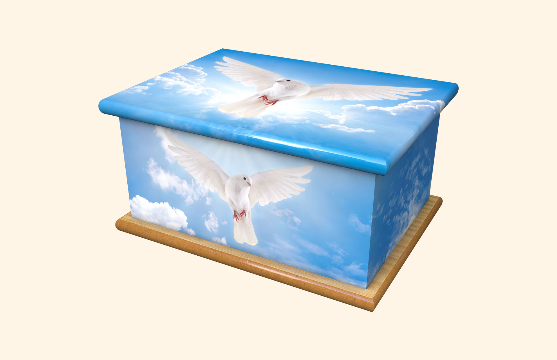 Hope & Peace adult ashes casket